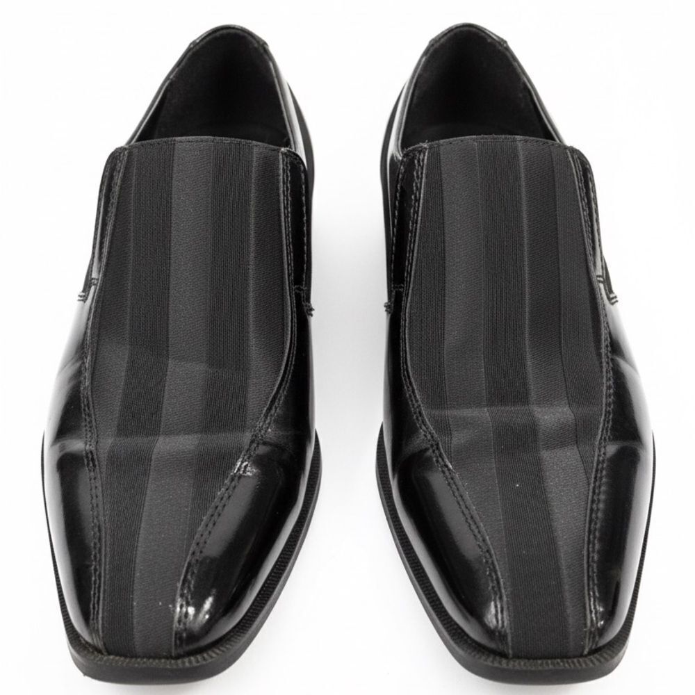 Stacy Adams Black Striped Loafers